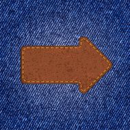 Jeans texture with leather label Vector