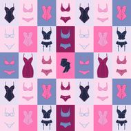 Fashion lingerie seamless pattern with female underwear N5