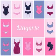 Fashion lingerie background design with female underwear N4