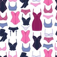Fashion lingerie seamless pattern with female underwear N6