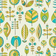 Seamless pattern of hand drawn leaves