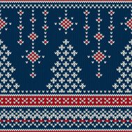 Winter Holiday Seamless Knitting Pattern with a Christmas Tree