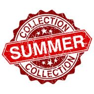 Summer collection red vintage stamp isolated on white background