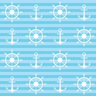 vector pattern with anchor and helm N2