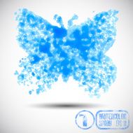 Beautiful watercolor butterfly background Vector illustration