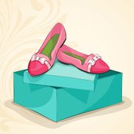 Glamour woman&#039;s pink ballet flats