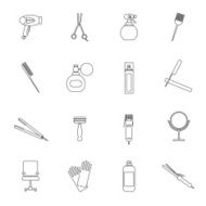 Hairdresser icon set outline