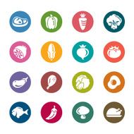 Food and Vegetables Color Icons