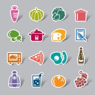 Food and Drinks Color Icon Label N5