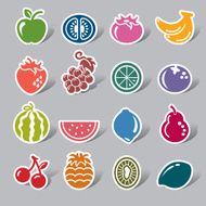Fruits Color Icon Label