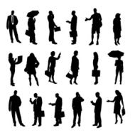 Vector silhouettes of business people N33