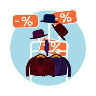 Clothes and a hat in the store