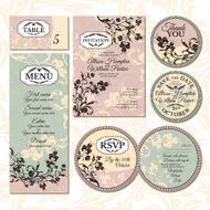 Set of floral wedding cards N34