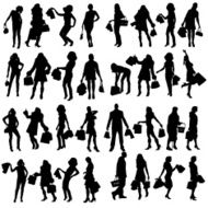 Vector Silhouette Of People N328