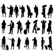 Vector silhouettes of business people N34