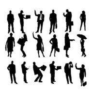 Vector silhouettes of business people N35