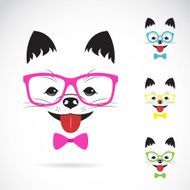 Vector images of dog wearing glasses
