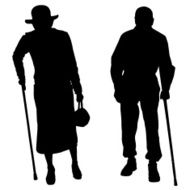 Vector silhouette of couple N68