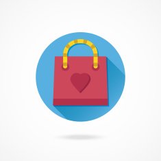 Vector Sweet Red Shopping Bag Icon N2