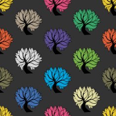 Seamless pattern colorful tree