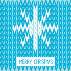 Knitted sweater vector pattern with word snowflake Merry Christ