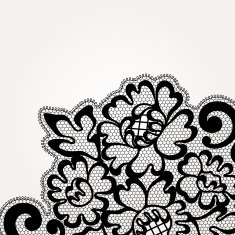 Black vector lace corner N7
