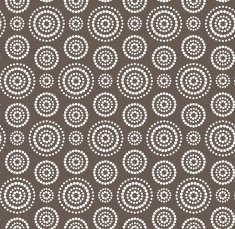 Dots circles white seamless pattern on dark brown