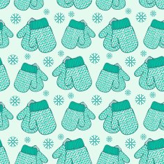 Seamless pattern with colorful stylized knitted mittens N4