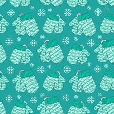 Seamless pattern with colorful stylized knitted mittens N5
