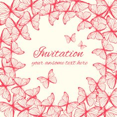 Decorative background with butterflies and place for text N6