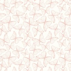 Seamless pattern with hand drawn outline butterflies N6