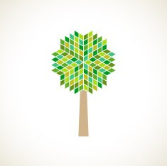 Simple geometric icon of tree