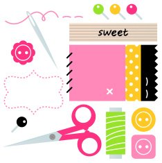 Sewing and Needlework accessories isolated on white