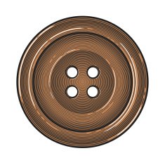 Sewing button in vintage engraving style