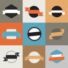 Retro banners color template