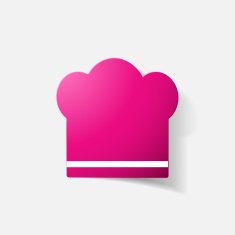 Paper clipped sticker chef cap N8
