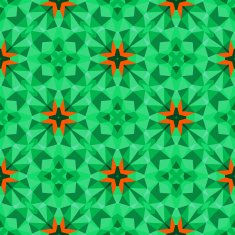 Multicolor geometric pattern in bright green N6