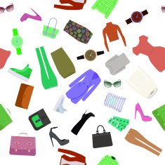 Abstract Flat Clothes Seamless Pattern Vector