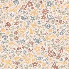 Multicolored seamless pattern of flowers