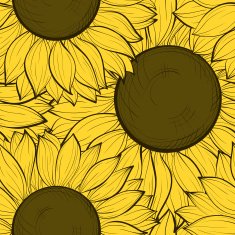 beautiful seamless background with sunflowers