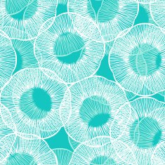 Vector pattern with stylized flowers in thin lines N2