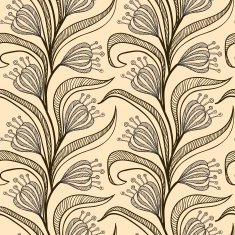 Pattern with stylized drawings of flowers