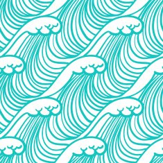 Linear pattern in tropical aqua blue with waves N2
