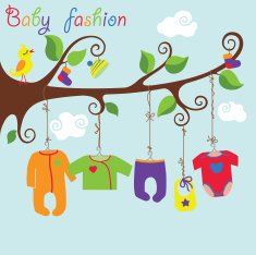 Baby born clothes hanging on the tree Gartoon baby fashion N2