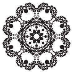 Lace ornament round doily geometric flower pattern floral holiday N24