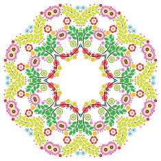 Lace ornament round doily geometric flower pattern floral holiday N27