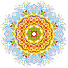 Lace ornament watercolor marble round doily ornamental flower N34
