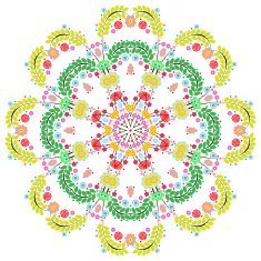 Lace ornament round doily geometric flower pattern floral holiday N28