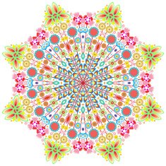 Lace ornament round doily geometric flower pattern floral holiday N29