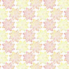 Colorful circular floral pattern on white background